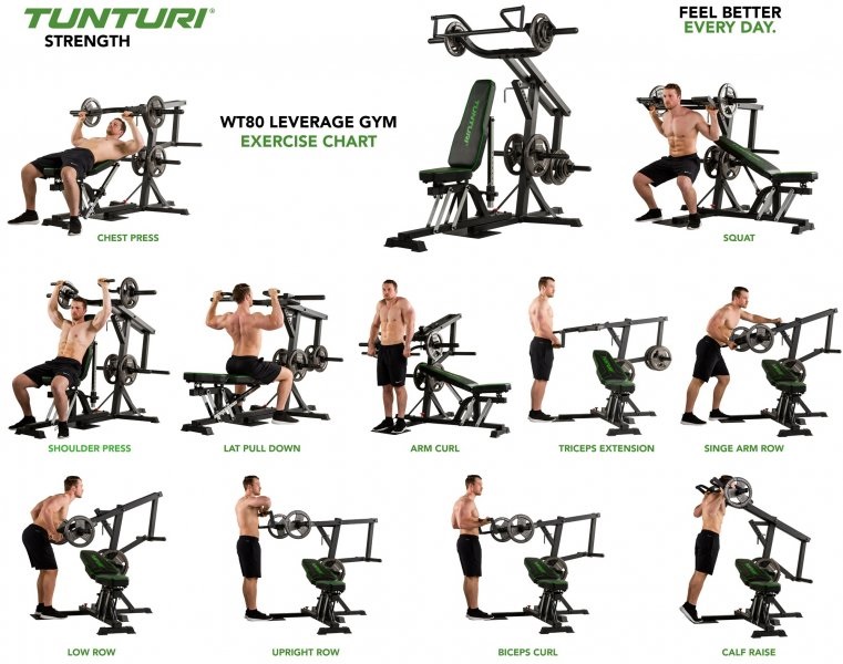 TUNTURI WT80 Leverage Gym cviky
