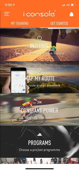 iConsole tréninkové režimy