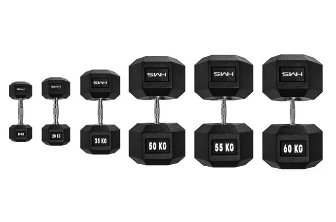 Jednoruční činka šestihran HMS 2 až 60 kg