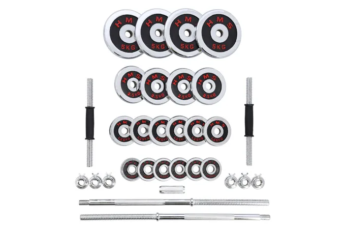 Činkový set v kufru HMS STC50 2x25 kg, chrom