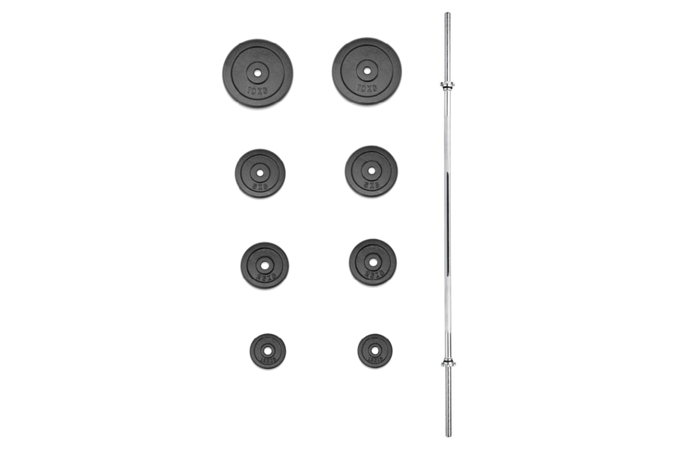 Nakládací činka TRINFIT PREMIUM XL kovová 45 kg