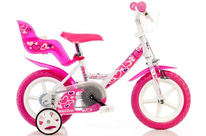 Dino Bikes 124GLN bílá+růžový potisk 12" 
