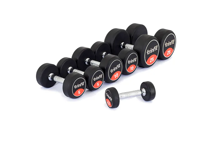 Jednoruční činka pogumovaná TRINFIT STYL od 2,5 do 50 kg