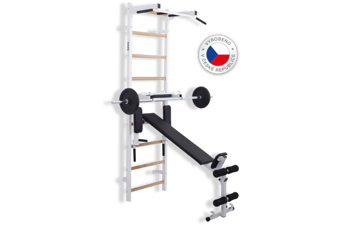 Ribstol TRINFIT Elegance s hrazdou, bradly a lavičkou 240x70 (bílá)