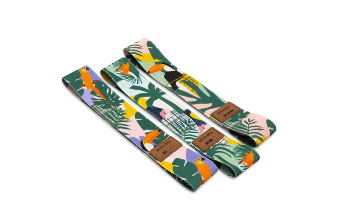 Sada fitness bavlněných gum SPOKEY HOME JUNGLE SET 3 ks + obal