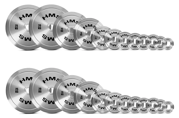 Sada ocelových olympijských kotoučů HMS TOS 2 x 0,25 - 25 kg (168 kg)