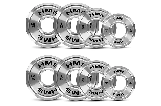 Sada olympijských kotoučů HMS TOS ocelové 2 x 0,25 - 1,25 kg (6 kg)