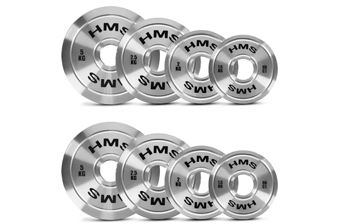 Sada olympijských kotoučů HMS TOS ocelové 2 x 1,5 - 5,0 kg (22 kg)