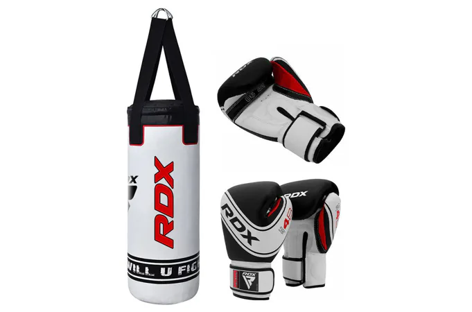 Boxovací pytel RDX 4W dětský s rukavicemi bílý