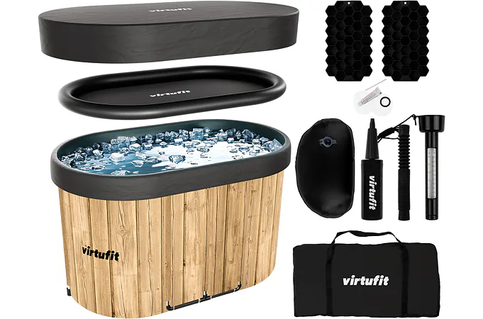 Otužovací káď VIRTUFIT Oval Ice Bath Wood Look