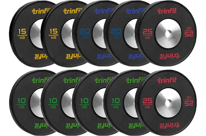 Sada olympijských kotoučů TRINFIT Bumper Plate Competition 160 kg