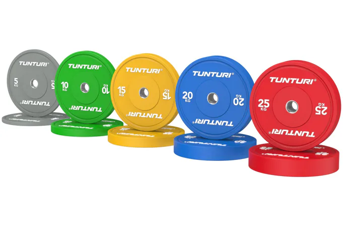 Set Olympijských Bumper kotoučů TUNTURI Platinum - 150 kg