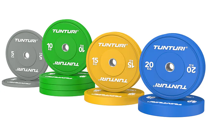 Set Olympijských Bumper kotoučů TUNTURI Platinum - 120 kg