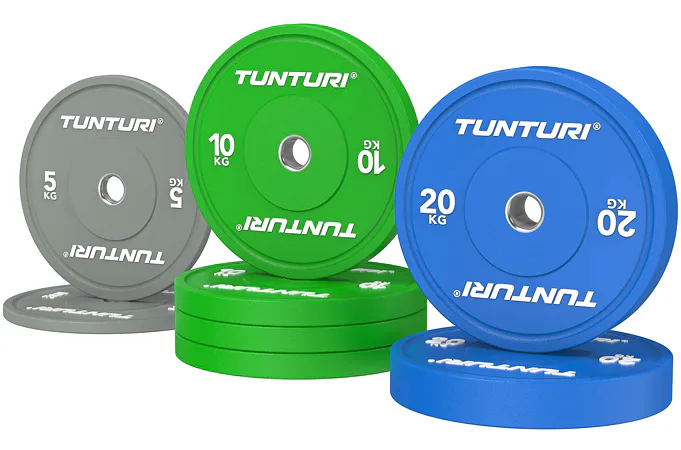 Set Olympijských Bumper kotoučů TUNTURI Platinum - 90 kg