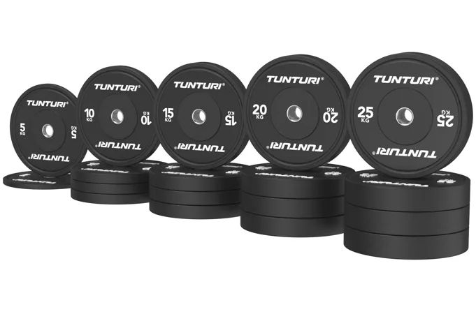 Set Olympijských Bumper kotoučů TUNTURI Platinum Černý - 290 kg