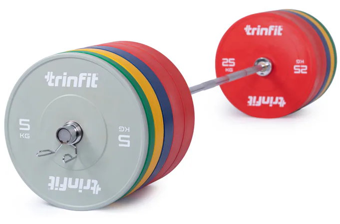 Olympijská činka TRINFIT 220 kg Bumper barevná