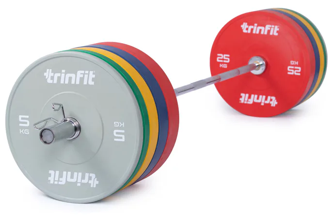 Olympijská činka TRINFIT 170 kg Bumper barevná