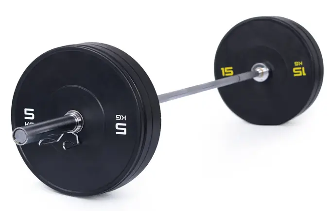Olympijská činka TRINFIT 80 kg Bumper BLACK