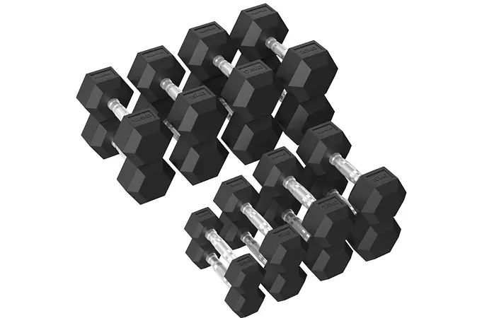 Set Jednoručních činek TUNTURI Platinum Hex 2,5-20kg (8 párů)