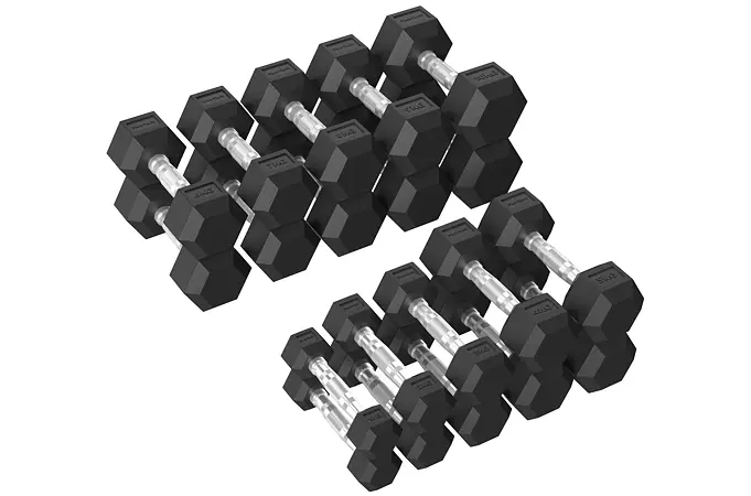Set Jednoručních činek TUNTURI Platinum Hex 1-10kg (10 párů)